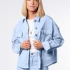 D51.028 (01759233200) Куртка-рубашка укороченная из денима светло-голубой